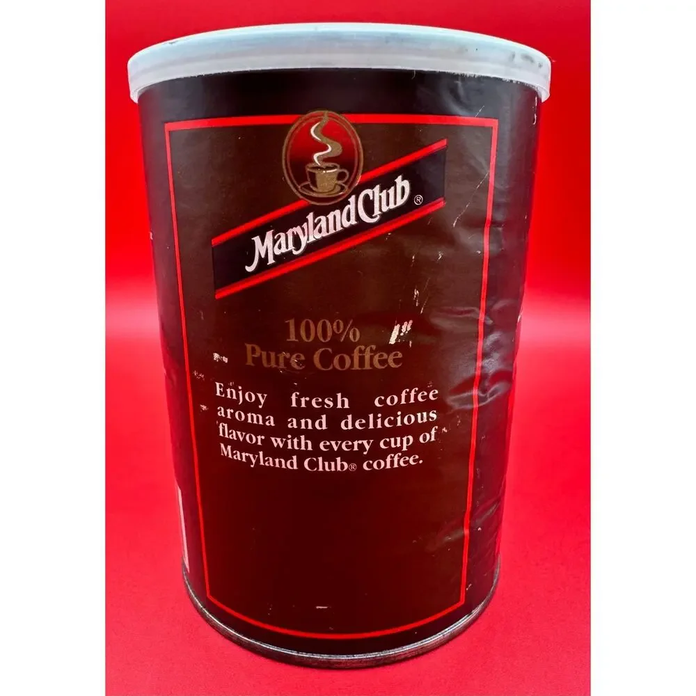 Vintage Maryland Club Filter Blend 100% Pure Coffee Empty Can Original Price Tag